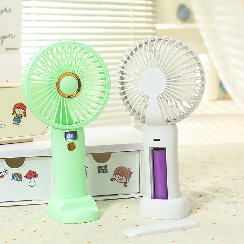 Portable USB Mini Hand Fan with Digital Speed Display Bowlift