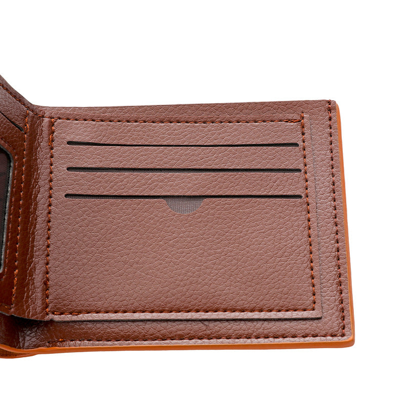 Textured Leather Folded Wallet Bowlift