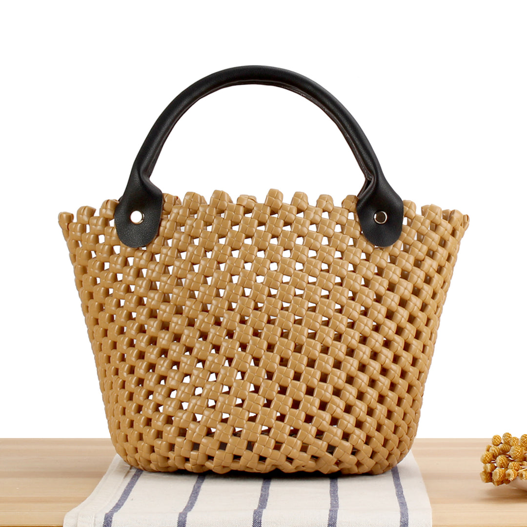 Braided shopping bag with practical leather handles Bowlift