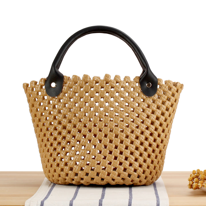 Braided shopping bag with practical leather handles Bowlift