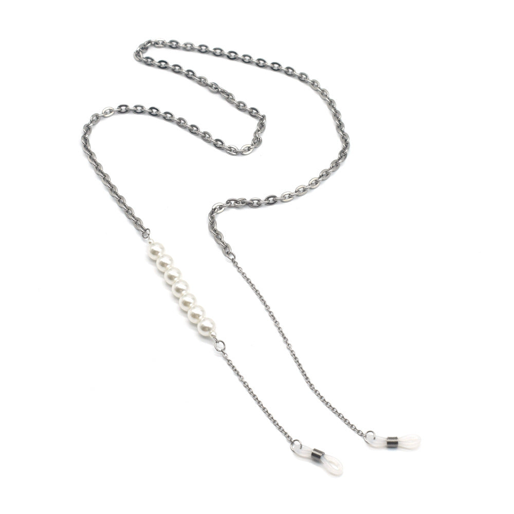 Elegant Pearl Bead Eyewear Holder Chain Bowlift