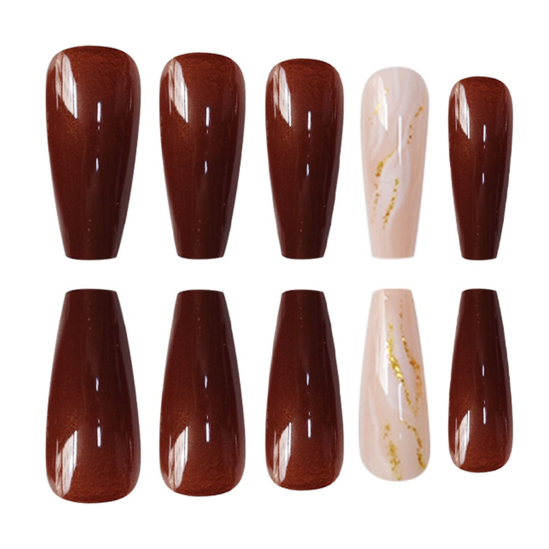 Artistic Marble Effect Press-On Nails Bowlift