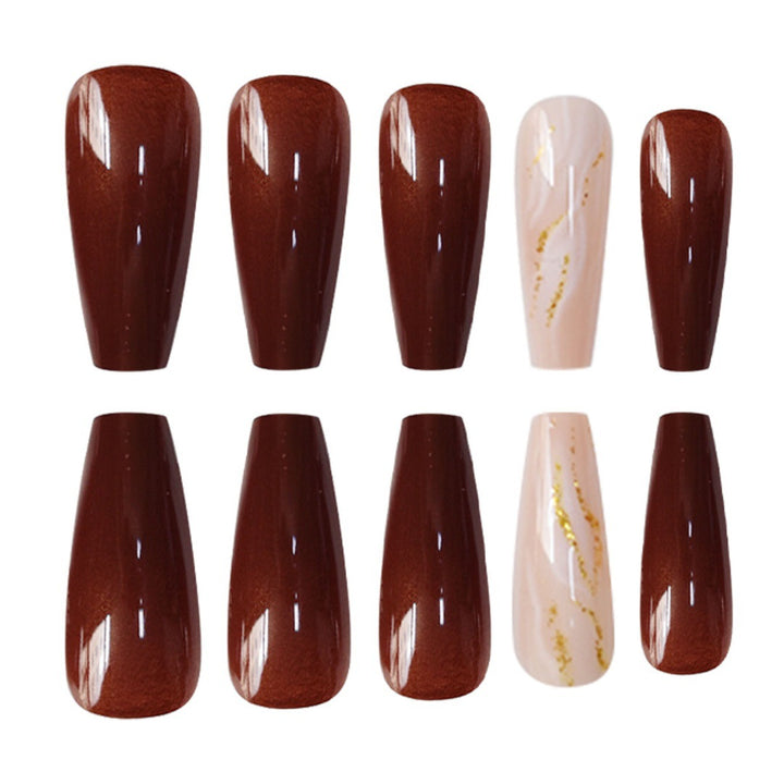 Artistic Marble Effect Press-On Nails Bowlift