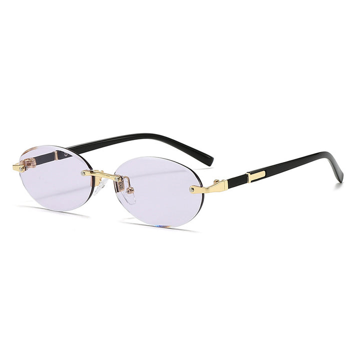 Women’s fashionable oval sunglasses with trendy metal frame Bowlift