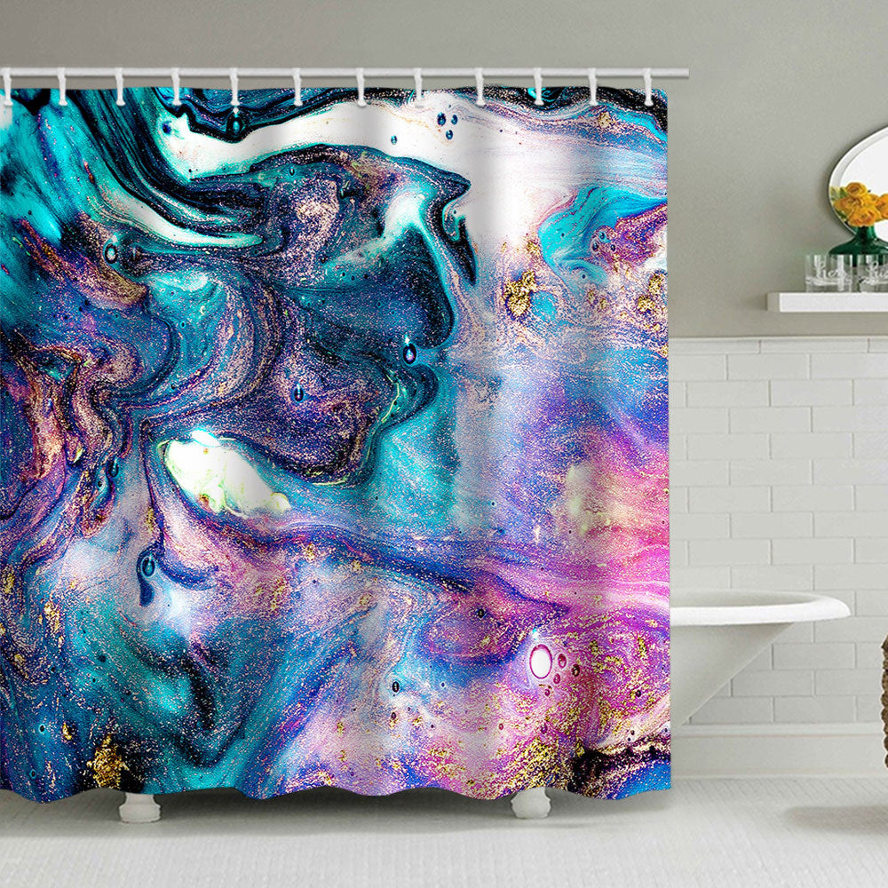 Artistic Marble Design Shower Curtain Bowlift