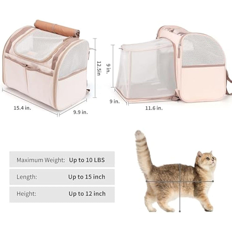 Pet Backpack with Ergonomic Carrying System and Breathable Mesh Inserts Bowlift