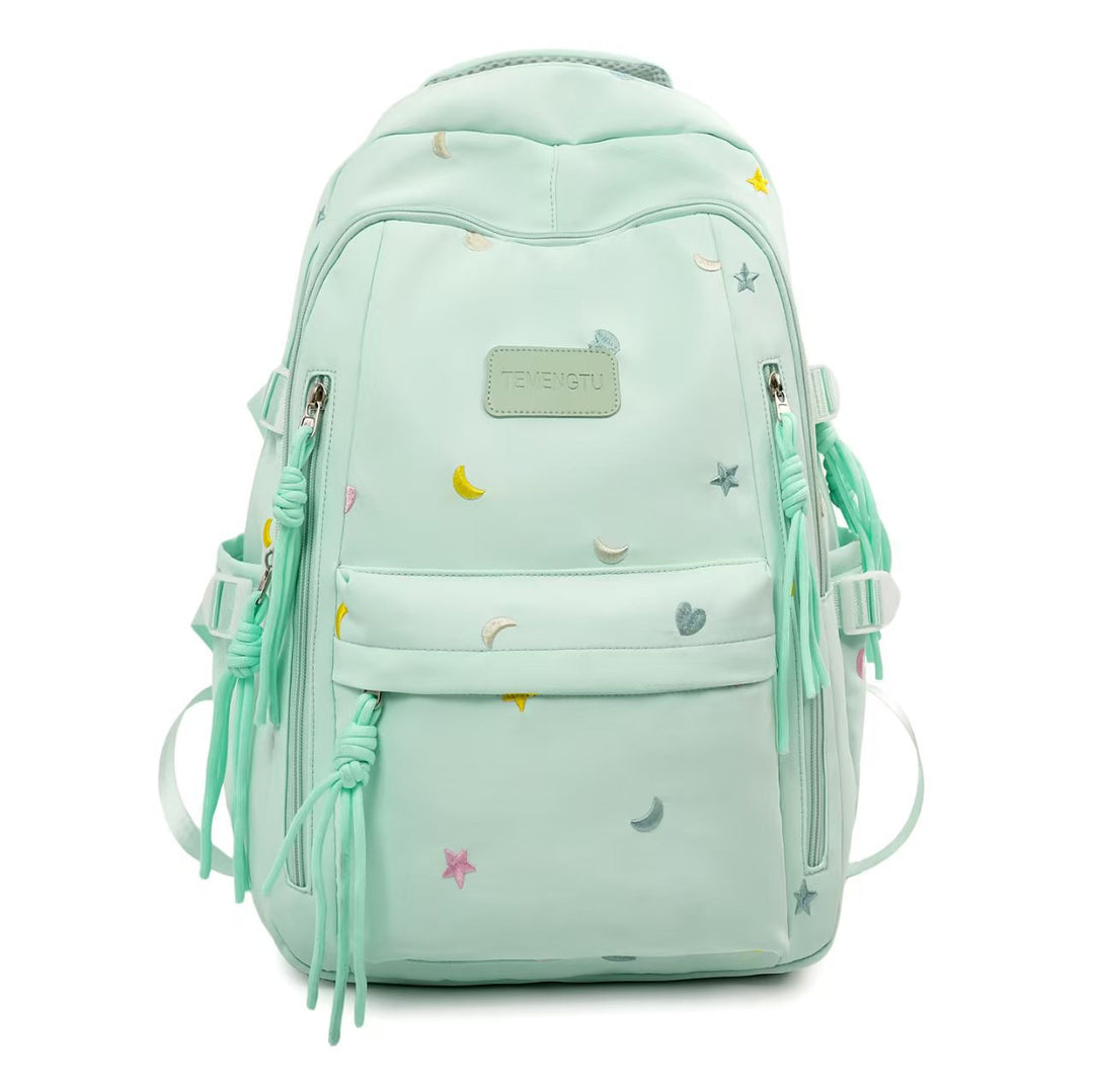 Multi-Pocket Embroidered Backpack Bowlift
