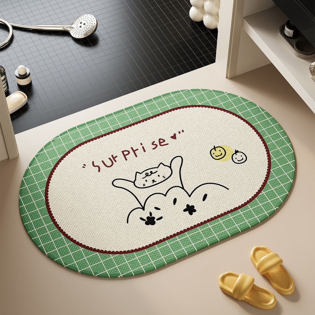 Cute Cat-Themed Bath Rug Bowlift