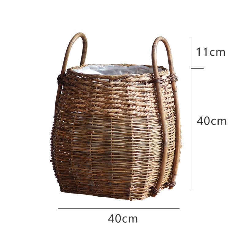Braided storage basket with practical handles Bowlift