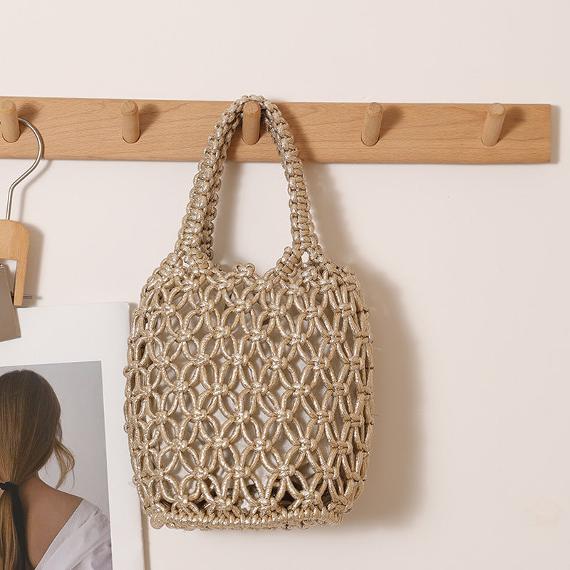 Trendy Shopper Bag with Unique Mesh Design Bowlift