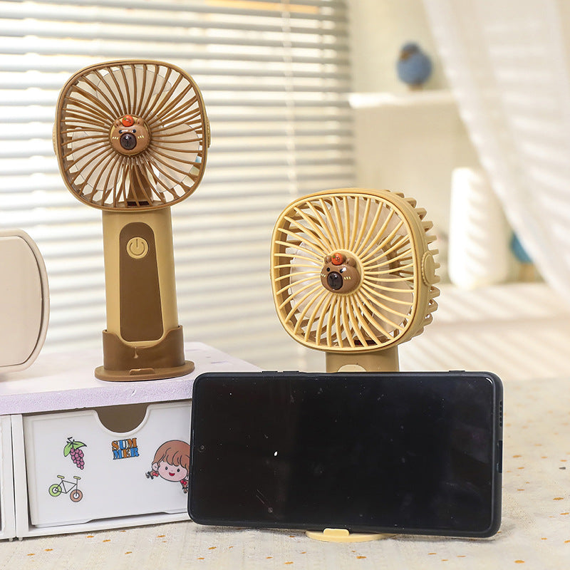 Ladies Compact Hand Fan with Spray Function and USB Charging Option Bowlift
