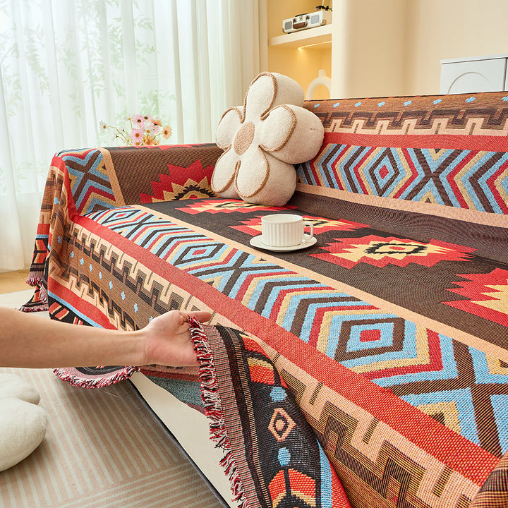Bohemian Patterned Sofa Throw Blanket