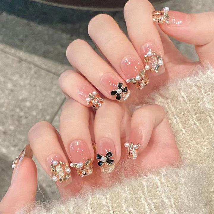 Glossy Decorative Press-On Nails Set Bowlift