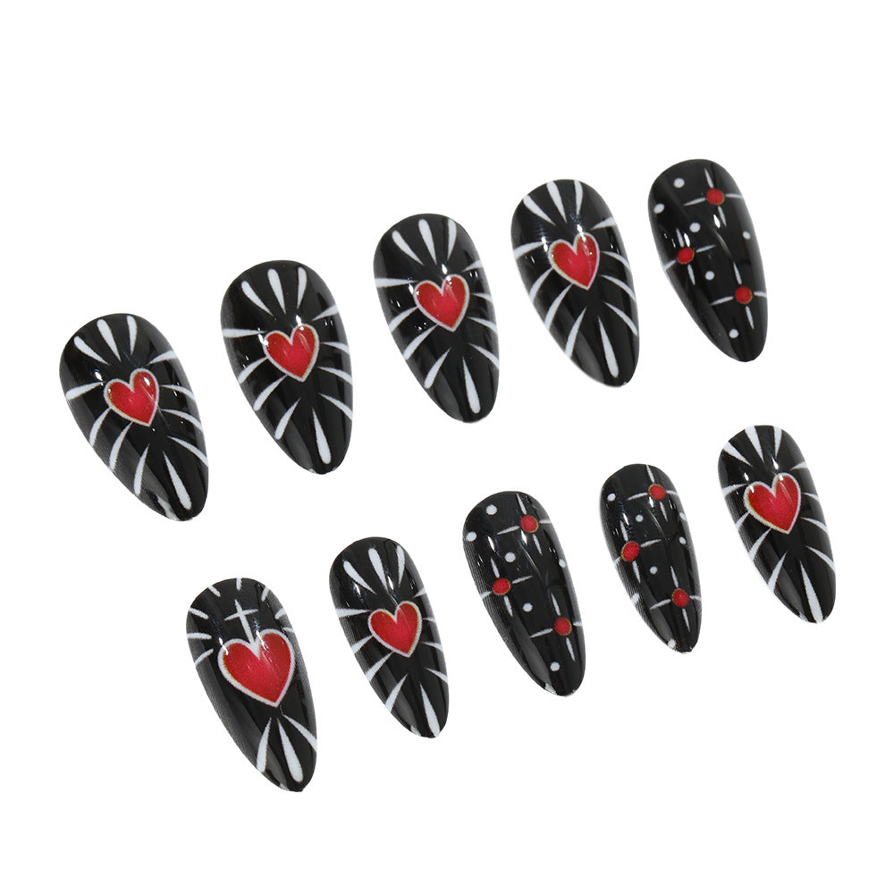 Creative heart design press-on nails Bowlift
