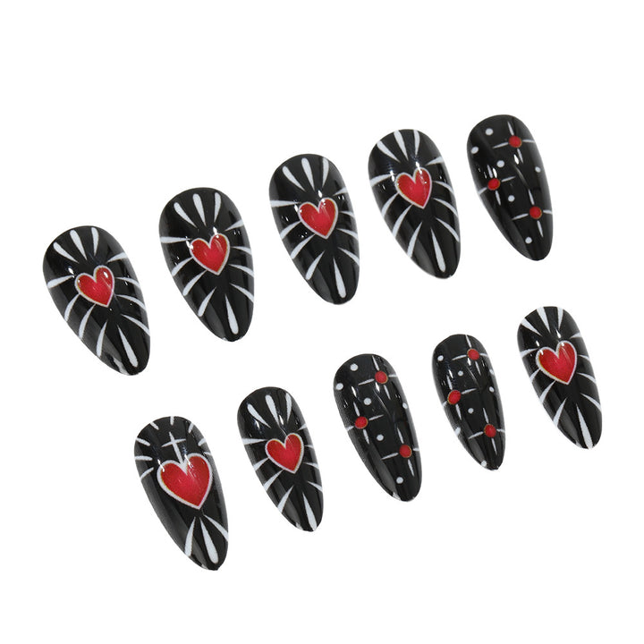 Creative heart design press-on nails Bowlift