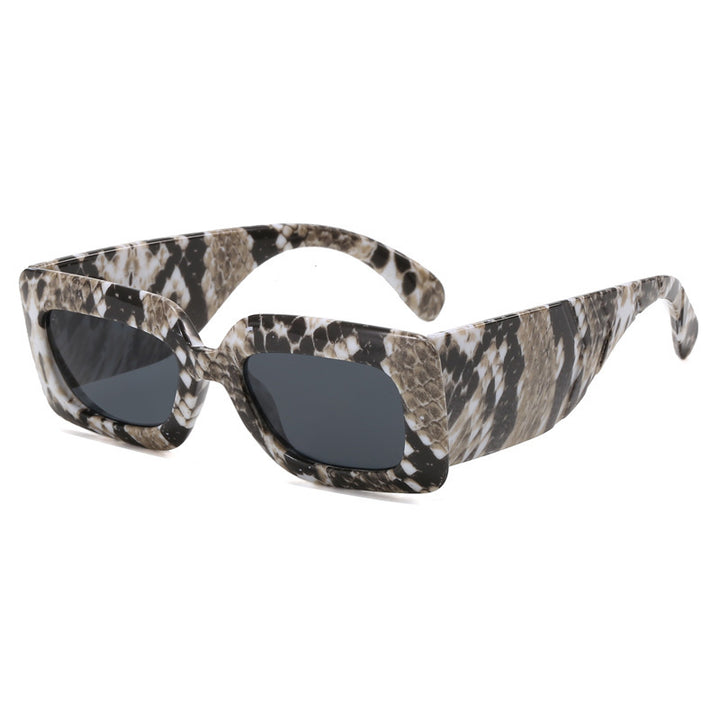 Women oversized sunglasses in fashionable snake leather look Bowlift
