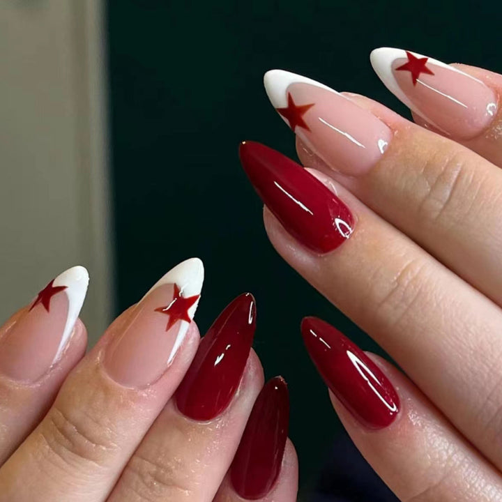 Artificial nail set with elegant star accents Bowlift