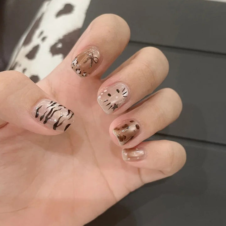 Playful Animal Print Press-On Nail Set Bowlift
