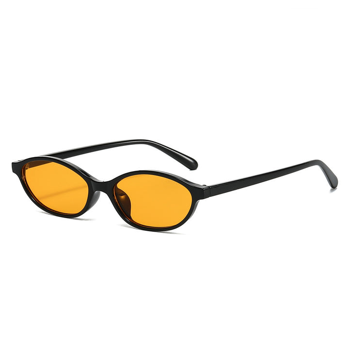 Retro-Inspired Slim Oval Sunglasses Bowlift