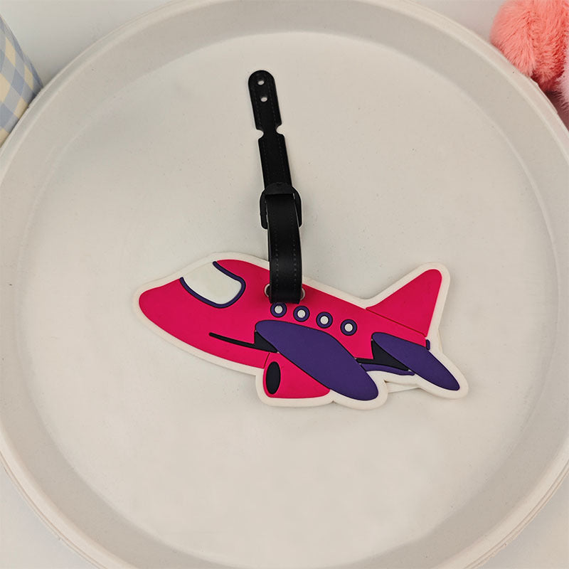 Ladies Padded Luggage Tag in Airplane Design Bowlift