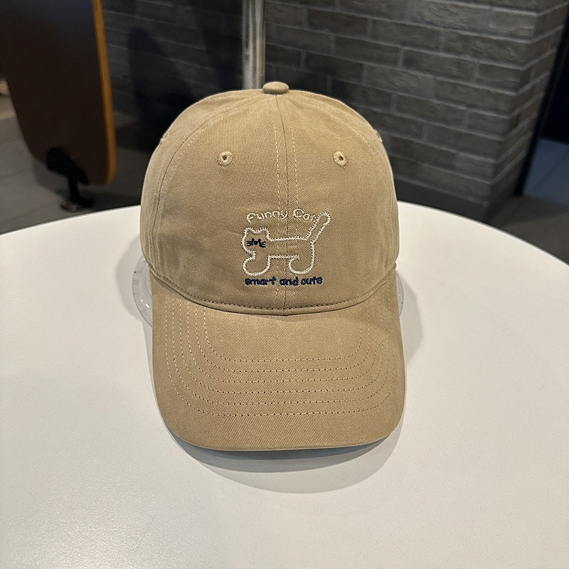 Women's Playful Cat-Themed Baseball Cap Bowlift