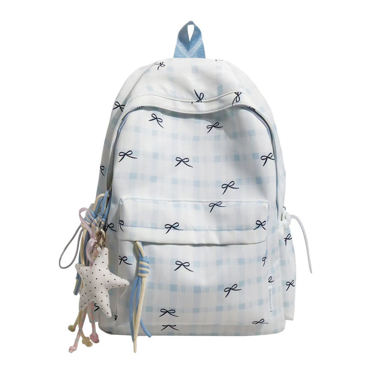 Stylish Plaid Pattern Backpack Bowlift