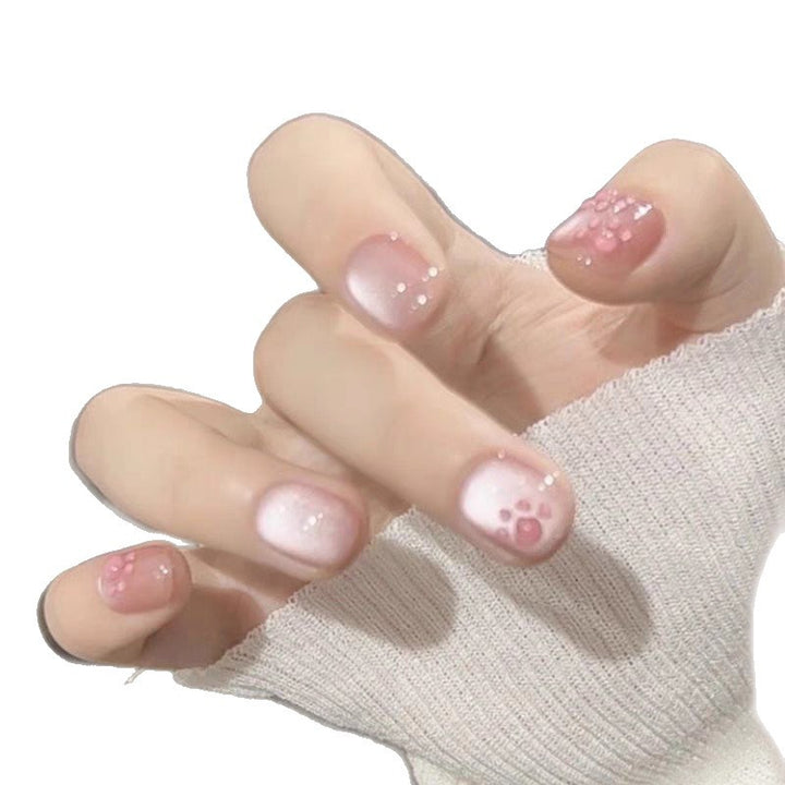 Artistic Press-On Nail Set with Floral Accent Designs Bowlift