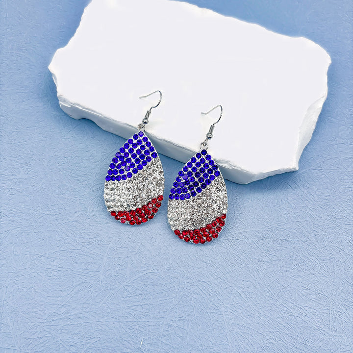 Women nan long layered tassel earrings made of mesh with stripe star pattern Bowlift