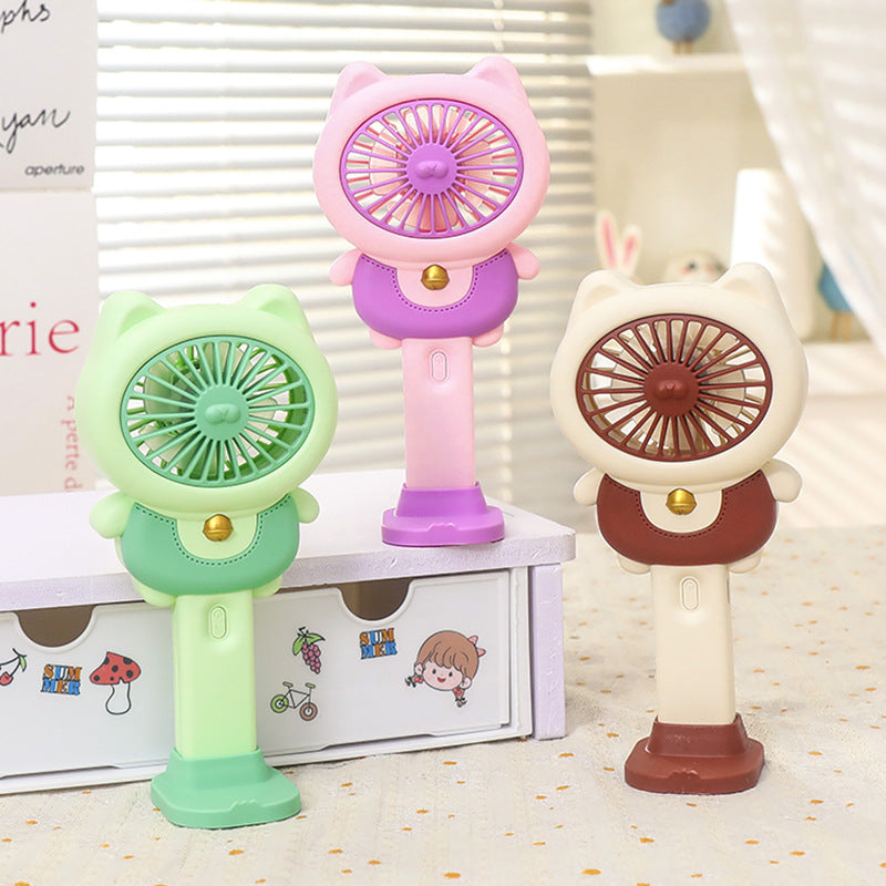 Women's portable mini hand fan with cat design Bowlift