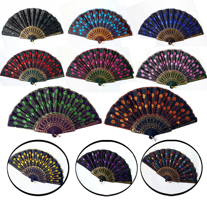 Women's high-quality lace fan with artistic floral motifs Bowlift
