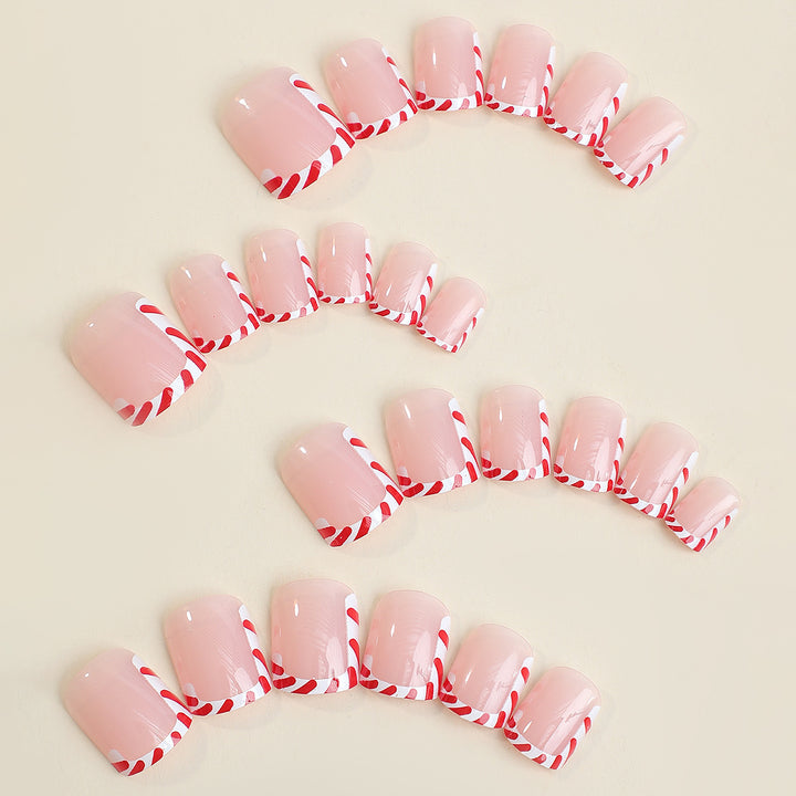 Creative nail art set with festive candy cane design Bowlift