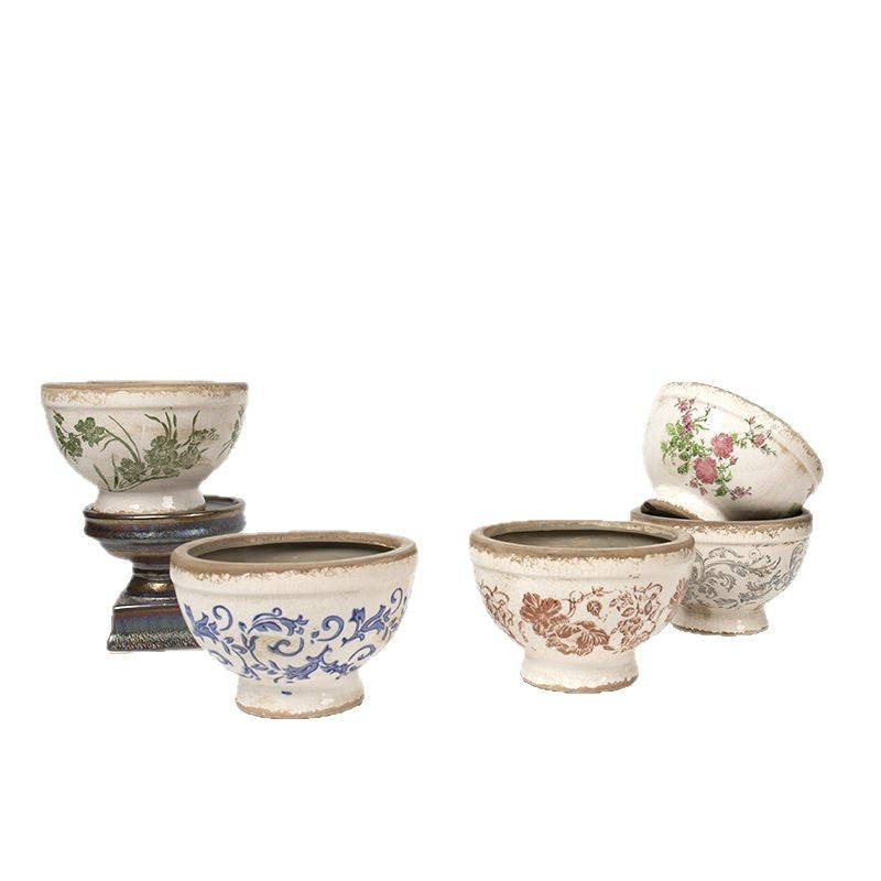 Floral Ceramic Planter Bowlift