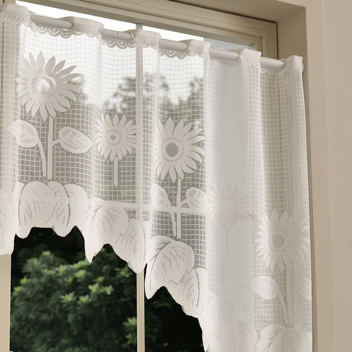 Elegant Floral Lace Window Curtain Set