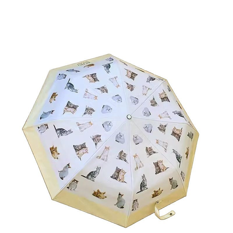 Ladies folding umbrella with playful animal design Bowlift