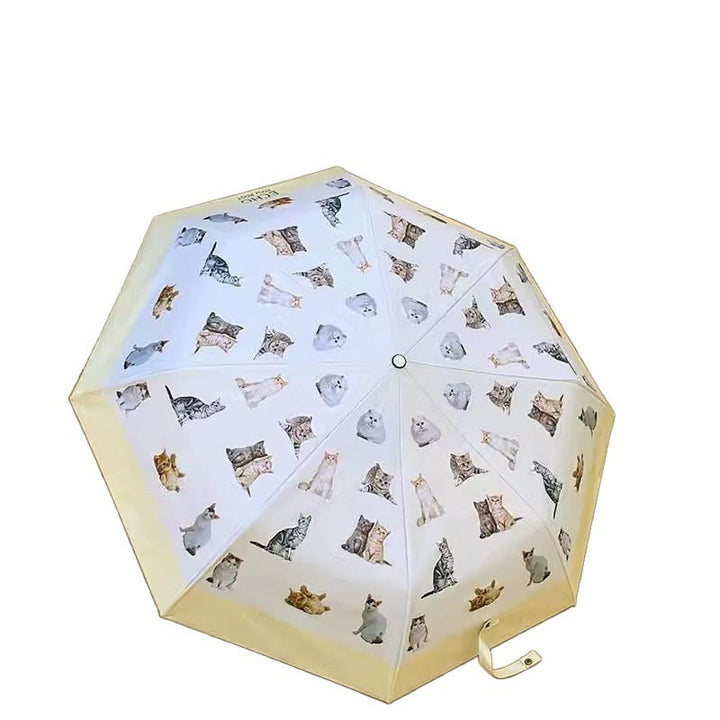 Ladies folding umbrella with playful animal design Bowlift
