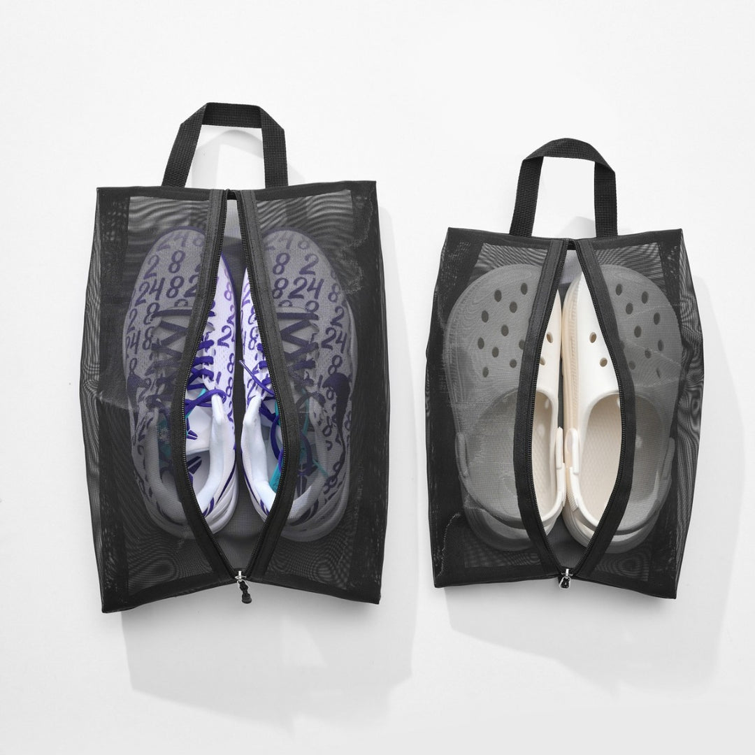 Transparent Mesh Zipper Shoe Bag with Handle Bowlift