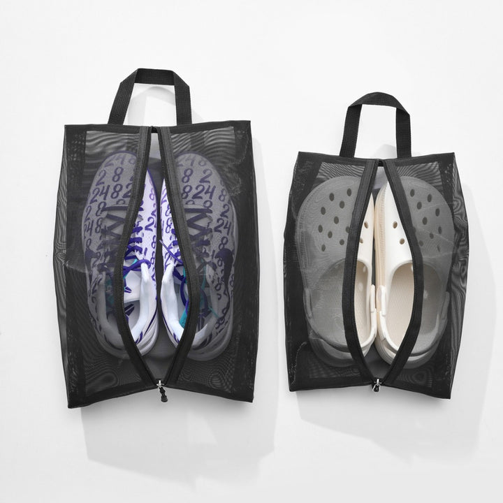 Transparent Mesh Zipper Shoe Bag with Handle Bowlift