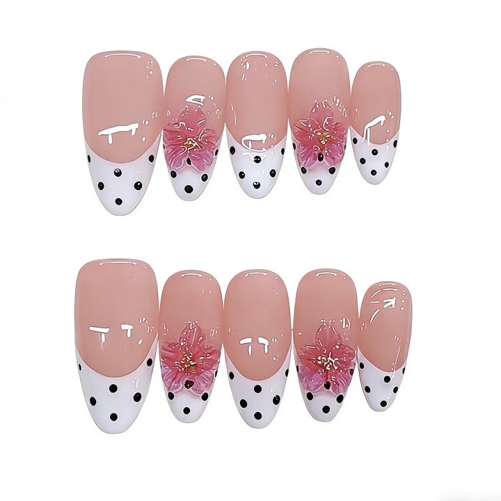 Artistic Floral-Design Press-On Nails Bowlift
