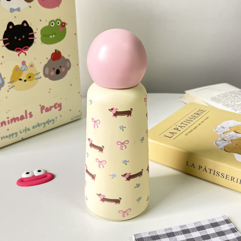 Ladies Insulated Drinking Bottle with Fun Animal Design and Ergonomic Design Bowlift