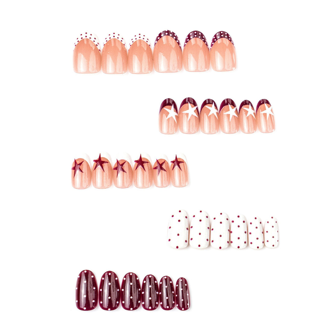 Artificial nail set with elegant star design and creative patterns Bowlift