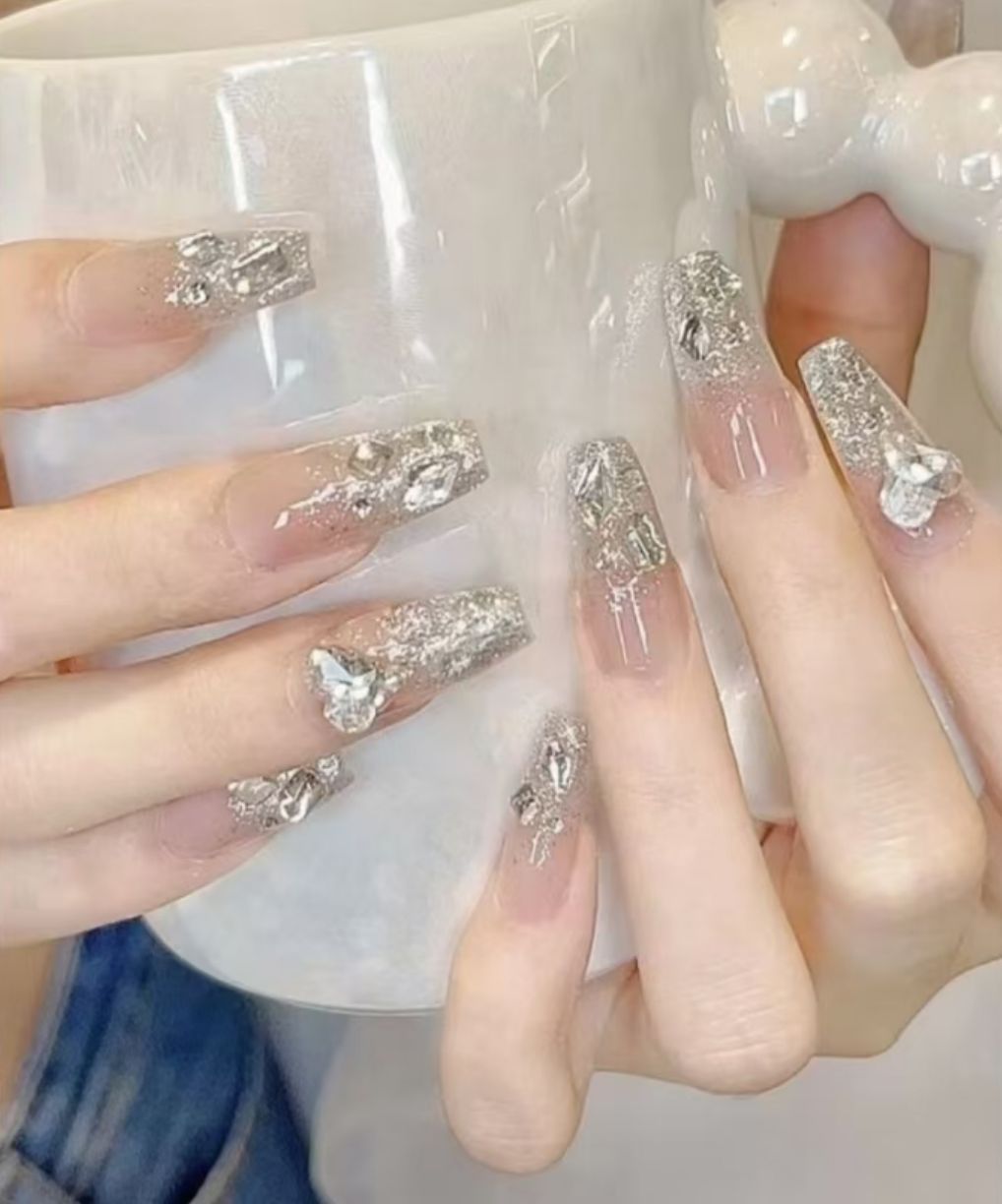 Star-Patterned Elegant Press-On Nail Set Bowlift