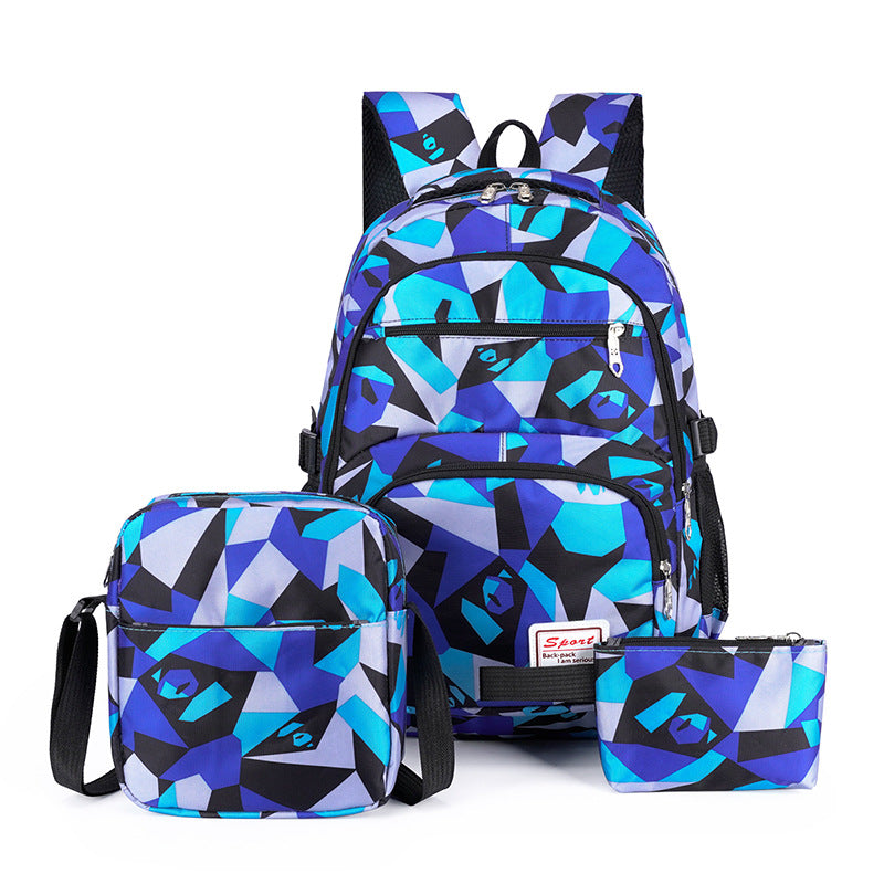 Versatile backpack set with creative geometric patterns Bowlift