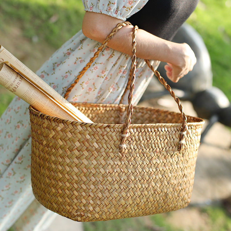 Handcrafted Woven Storage Tote Bowlift