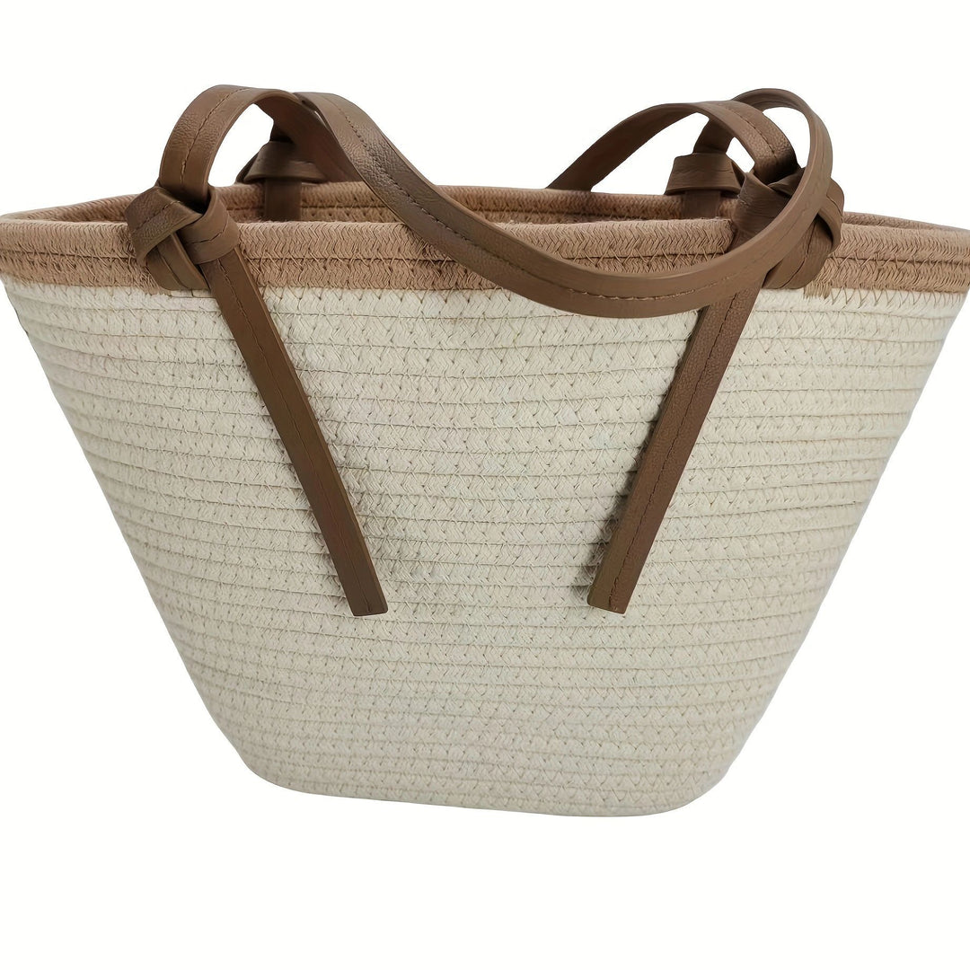 Spacious Beach Bag Made of Woven Material Bowlift