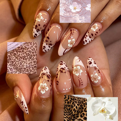 Floral Design Press-On Nail Tips Bowlift
