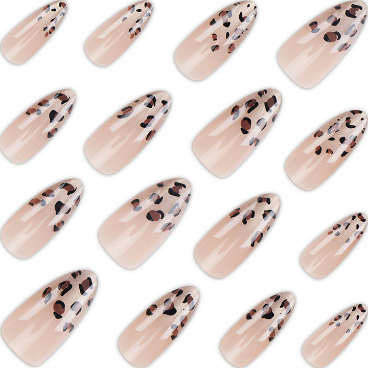 Artistic Leopard-Patterned Press-On Nails Bowlift