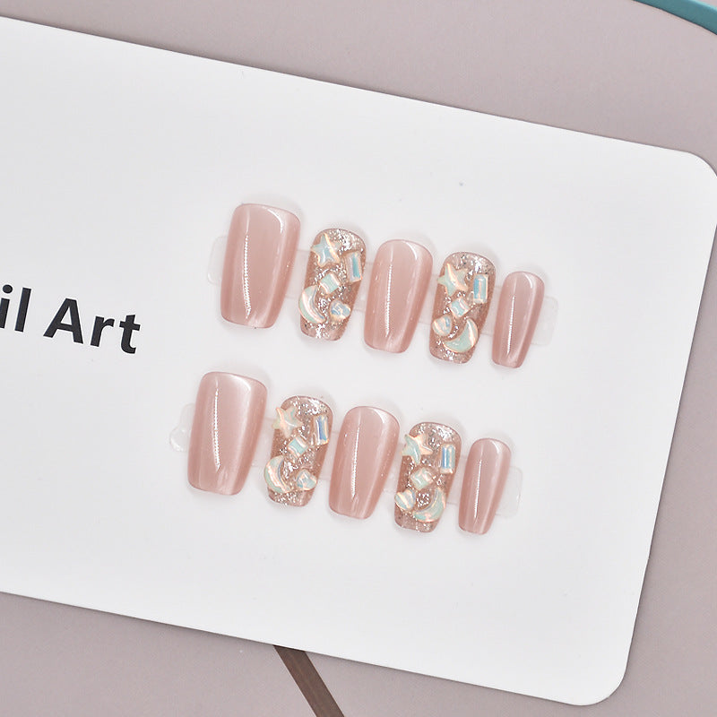 Glamorous Heart-Themed Press-On Nail Set Bowlift