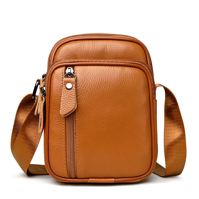 Compact Pebbled Leather Crossbody Organizer Pouch Bowlift