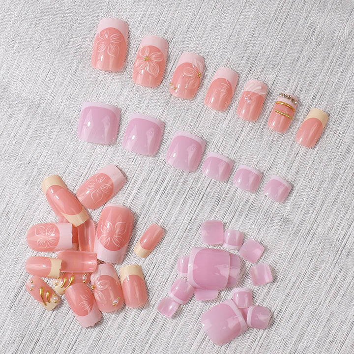 Premium French-Style Press-On Nail Set Bowlift