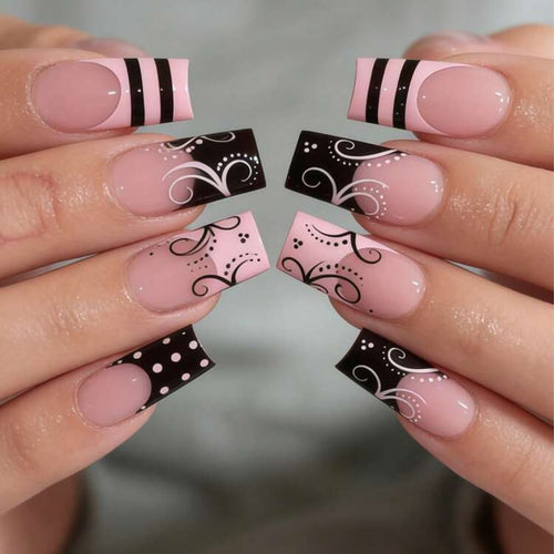 Artistic acrylic nails in elegant design Bowlift
